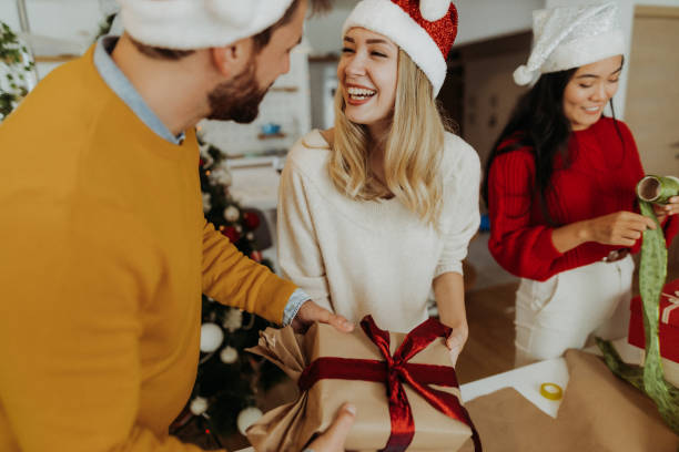 istock Friends celebrating Christmas 1343393250