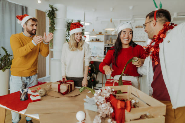 istock Friends celebrating Christmas 1343393286