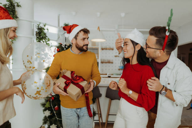 istock Friends celebrating Christmas 1343393308