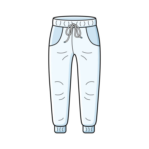 Jogger pants or sweatpants Jogger pants or sweatpants isolated cartoon vector jogging pants stock illustrations