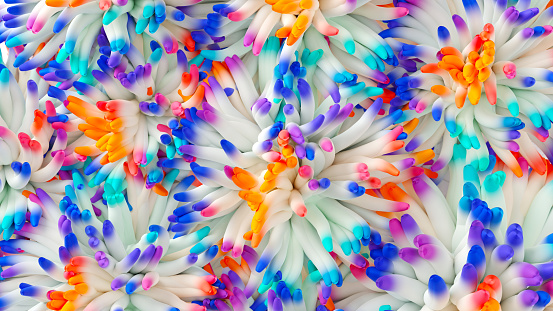 Abstract background of an anemone like organism