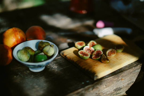 fig with cheese at the outdoor picnic