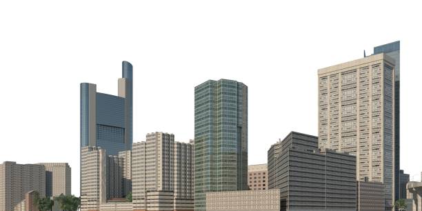 istock Cityscape 3d illustration isolated on white background 1343400618