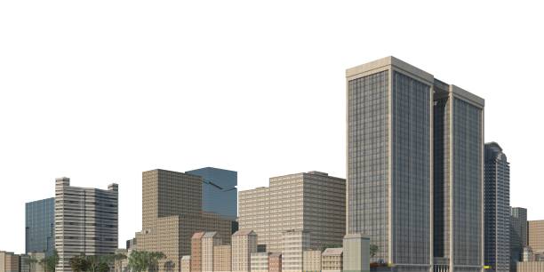 istock Cityscape 3d illustration isolated on white background 1343400652