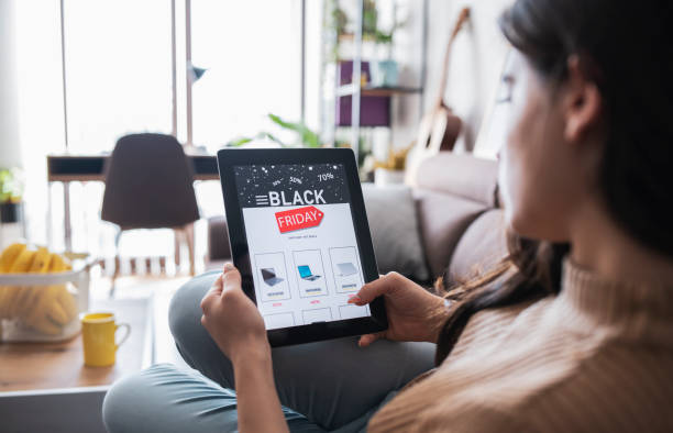 istock Shopping Electronics Online During Black Friday Sale. 1343403977