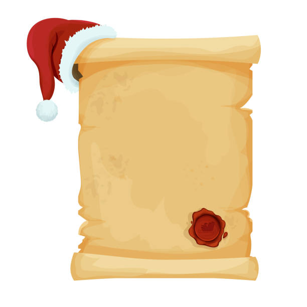 Santa List Vector Santas List Clipart