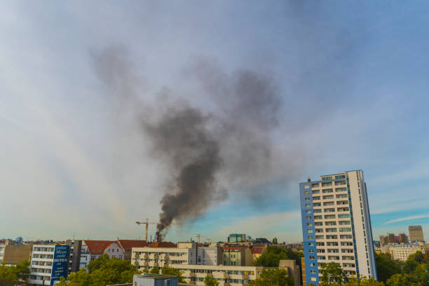 istock Berlin City Skyline Building Fire, Black cloud 1343409340