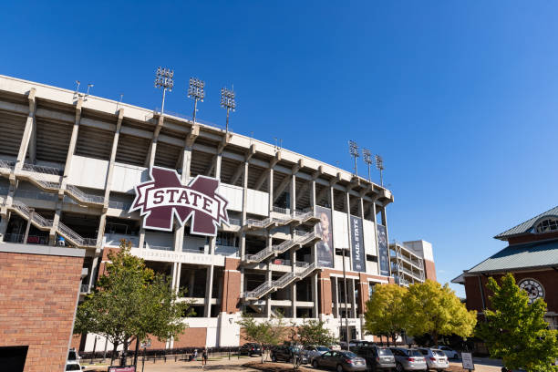 Davis Wade Stadium, home of the Mississippi State Bulldogs football team in Starkville, MS Starkville, MS - September 24, 2021: Davis Wade Stadium, home of the Mississippi State Bulldogs football team. mississippi state university stock pictures, royalty-free photos & images