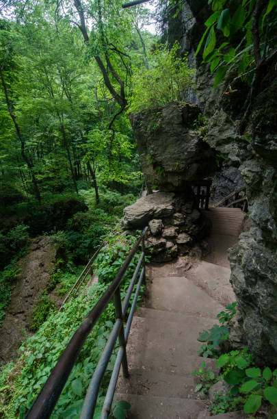 istock Maquoketa Caves State Park - Steep Stairs Into Valley 1343417251