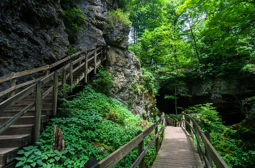 Maquoketa Caves State Park - Staircase to the Boardwalk