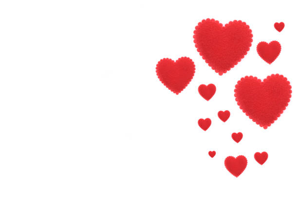 Red love hearts isolated on white background
