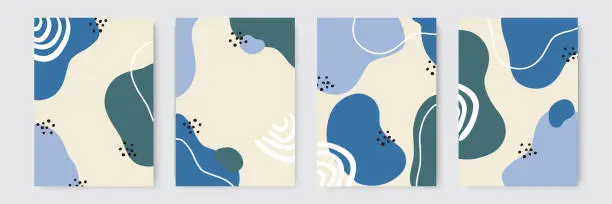 Vector illustration of Set of abstract creative universal artistic templates. Good for poster, card, invitation, flyer, cover, banner, placard, brochure and other graphic design.