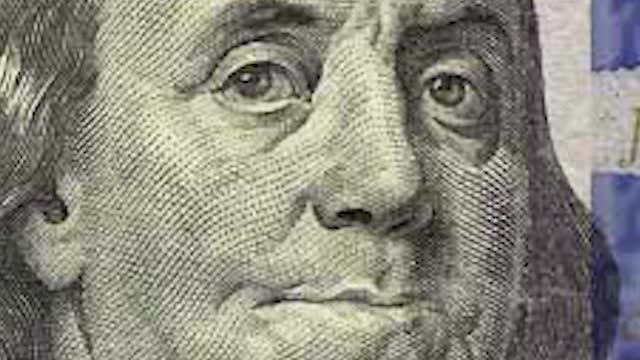 100 american dollar banknote in close up macro view