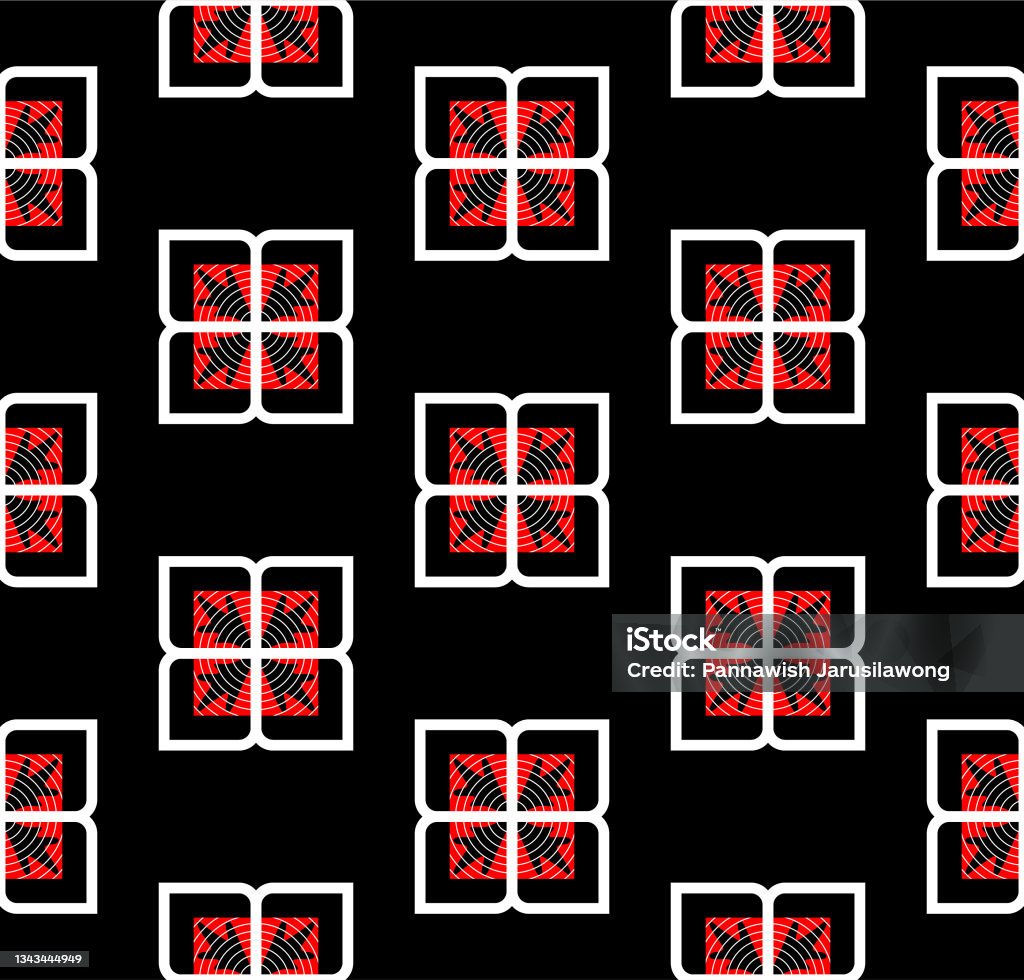 Japanese Square Pattern Japanese Flower Square Motif Vector Seamless Pattern Stock Illustration ...