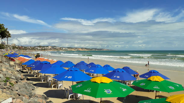 panoramiczny widok plaży ponta negra, w natal, brazylia - natal zdjęcia i obrazy z banku zdjęć