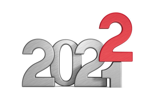 istock 2022 new year on white background. Isolated 3D illustration 1343455945