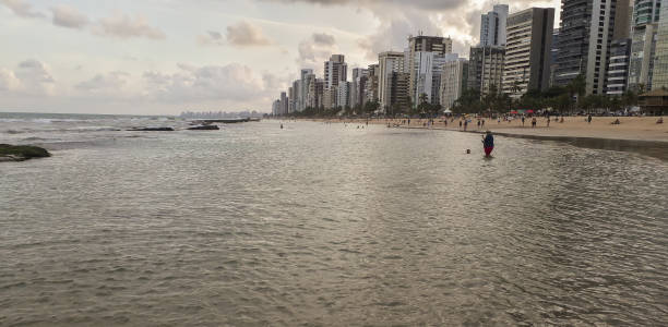 istock Boa Viagem beach in Recife, Pernambuco, and cityscape 1343455958