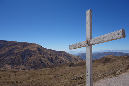 Cross on the highs. Capilla San Rafael, on route 33, Salta, Argentina.