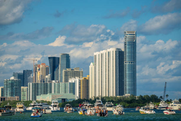 Weekend at the sandbar in Haulover bay, Miami - Florida