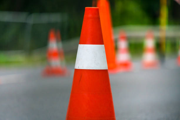 istock Traffic cones on a street 1343466949