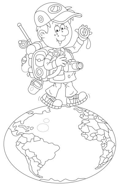 Tourist Colour In 10,200+ Colouring Pages Vacation Stock Illustrations, Royalty-Free ...