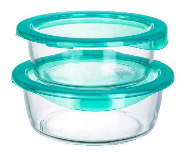 istock Glass container with lid isolated on white background 1343473359