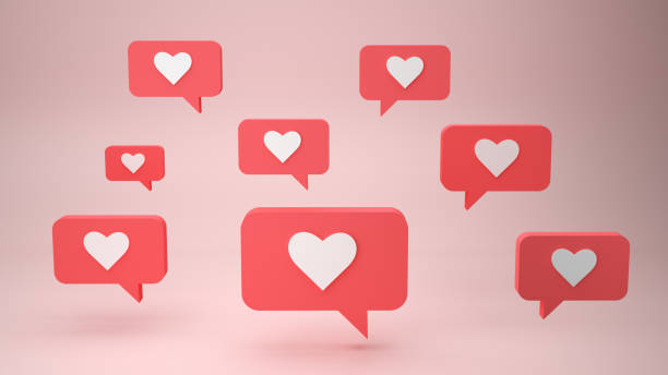 istock 3d like design illustration of the notification on the social media 1343473412