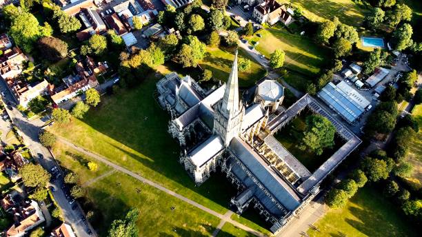 istock Aerial view of Salisbury cathedral 1343476047