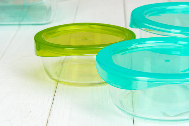 istock Clean kitchen with various plates and food boxes 1343479177