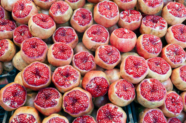 Cut pomegranate stock photo stock photo