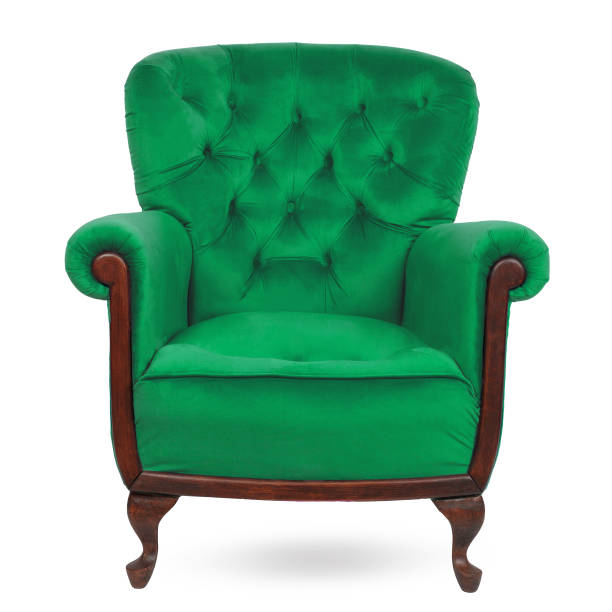 istock Green luxury armchair isolated on white background. 1343482261