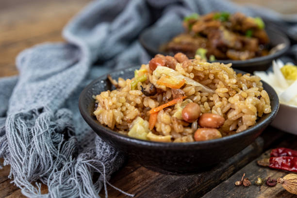 istock Beef food and side dishes are on the wood grain table 1343484603