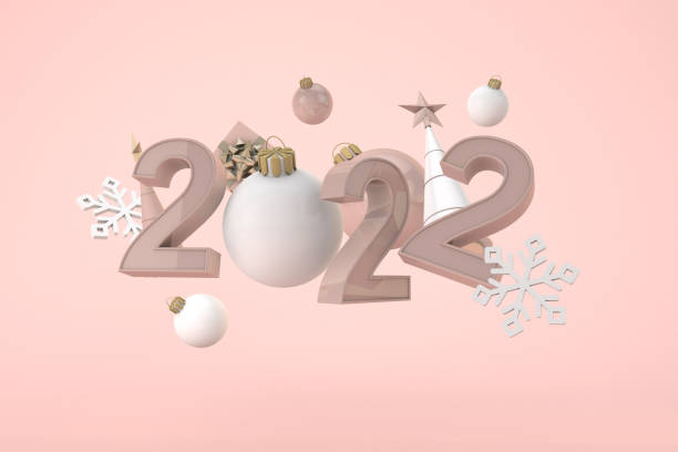 istock 2022 happy new year pink concept. 3d render 1343488511