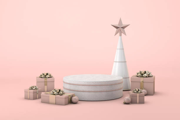 istock Christmas decoration with 3d podium 1343488616