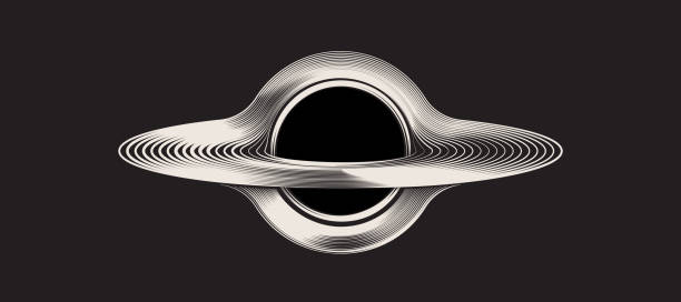black hole icon, solid shape - kara delik stock illustrations