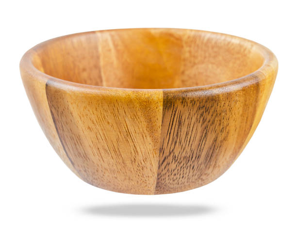 istock Empty wooden bowl isolated on white background, 1343491822