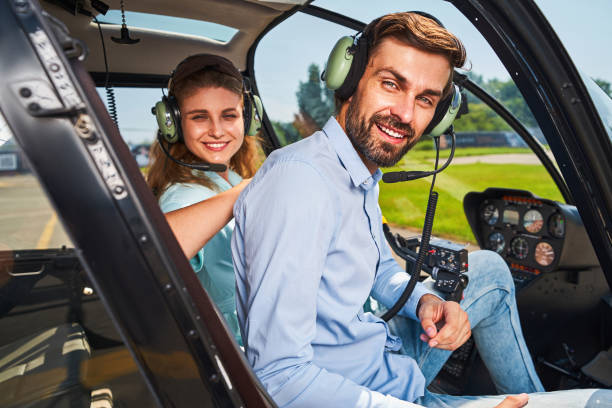 istock Airman and air traveler posing for camera before take-off 1343492158
