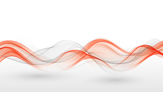 Abstract background, gray and red wavy lines for brochure, website, flyer design. Wave of motion