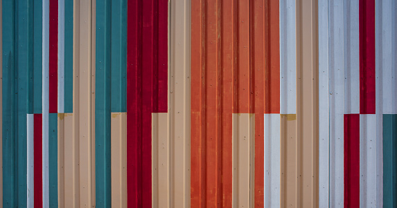 Close up of multicolored facade as background.