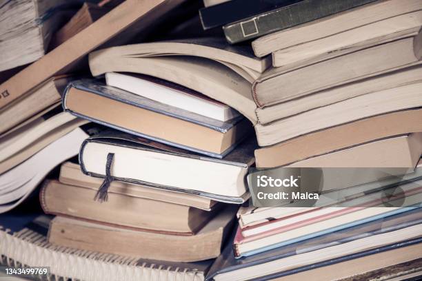 Stack Of Old Books Backgrounds Stock Photo - Download Image Now - Education, Old Book, Abandoned