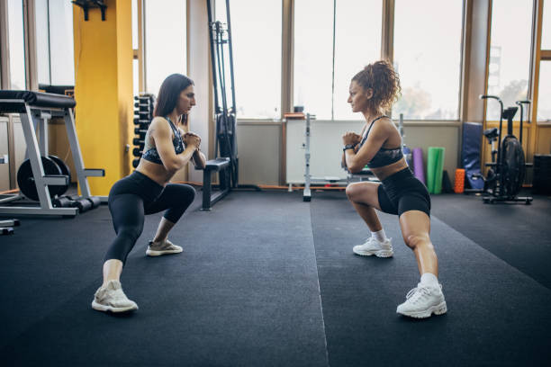 istock Fit women training together 1343504952