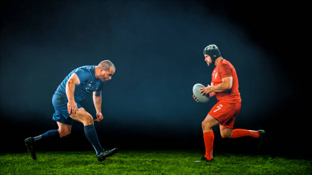 istock Rugby player running toward his opponent 1343513527