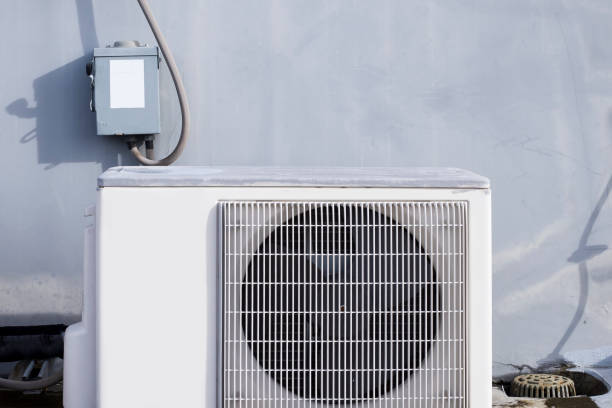 istock air condition outdoor unit compressor install outside the building. 1343519962