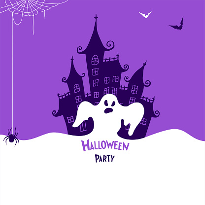 Halloween Party Poster Design. Haunted House.