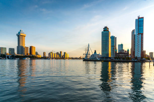 istock Panorama of Rotterdam  at dawn. The Netherlands 1343528403