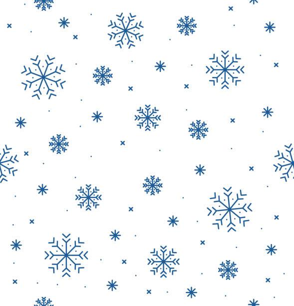 illustrazioni stock, clip art, cartoni animati e icone di tendenza di diverso sfondo invernale snowflake seamless pattern. vettore - snowflake