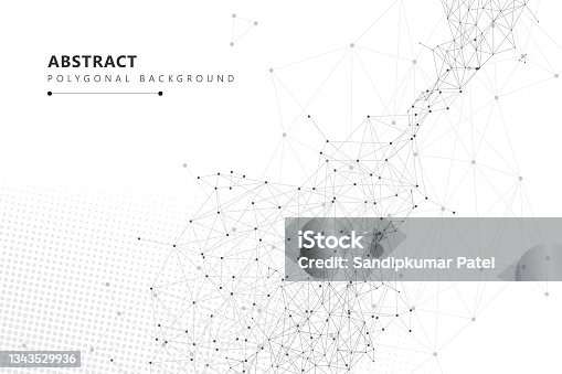 istock Abstract plexus background with connecting dots and lines. Global network connection 1343529936