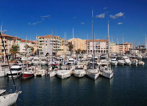 Luxurious Boats In The Yachting Harbour Of Frejus In France