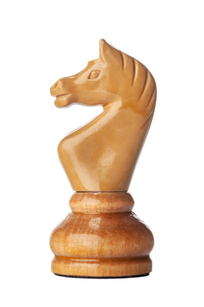 istock Wooden chess pieces close up isolated on white 1343545818