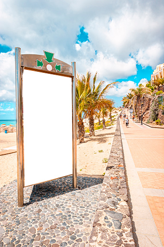 Advertising board on Fuerteventura by the beach